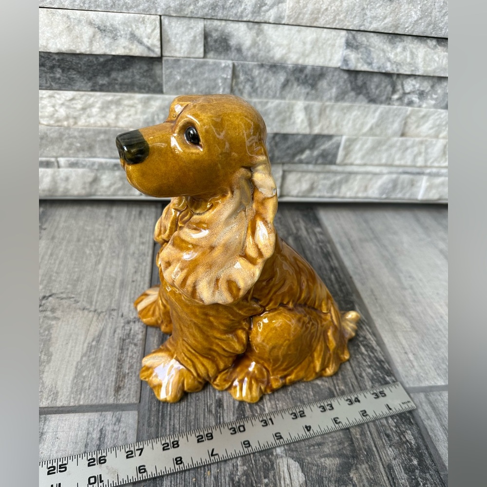 Blonde Cocker Spaniel Life Like Ceramic Sitting Dog  Figurine 9” Royal Haegee? - Picture 9 of 17